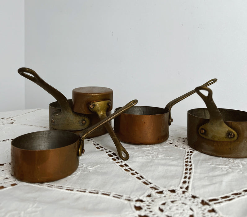 Set of copper pans