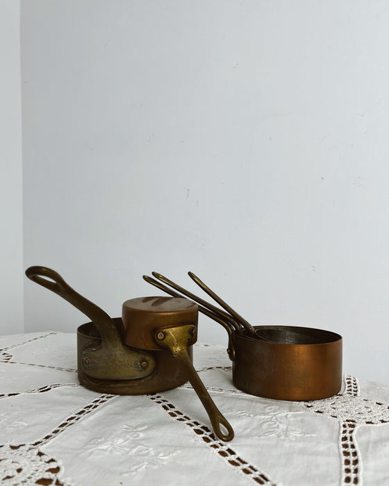 Set of copper pans